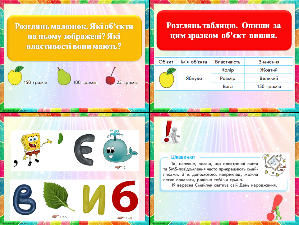 Властивості об’єктів, значення властивостей