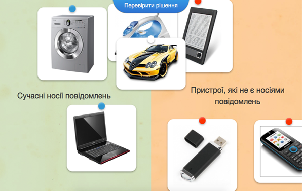 Інтерактивна вправа. Носії інформації