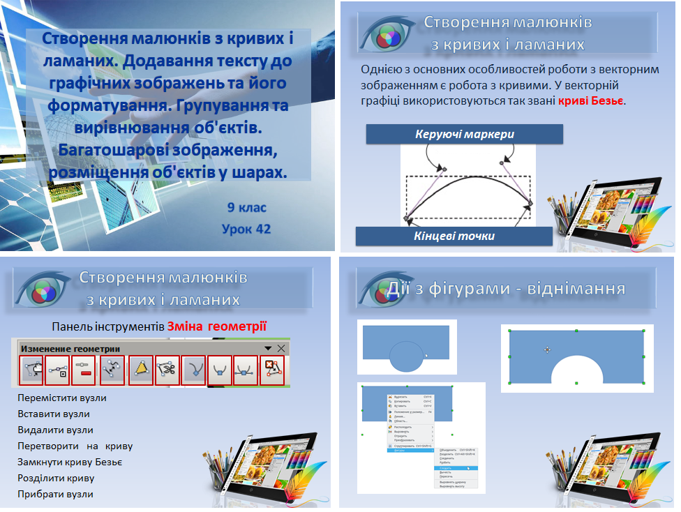 9 клас. Урок 42. Створення малюнків з кривих і ламаних. Багатошарові зображення