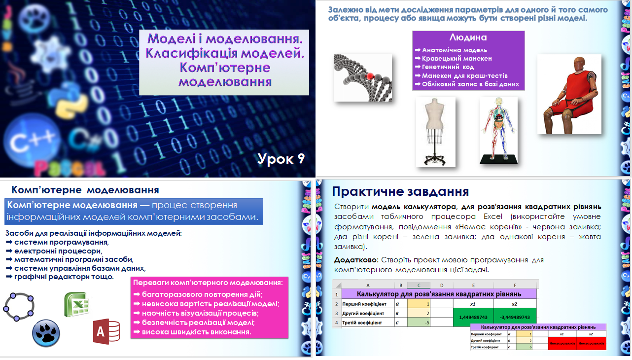 10 клас. Урок 8. Моделі. Типи моделей. Комп'ютерне моделювання