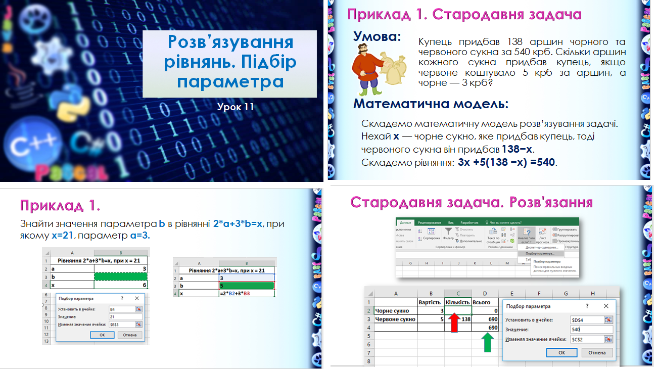 10 клас. Урок 11. Розв'язування рівнянь. Підбір параметра