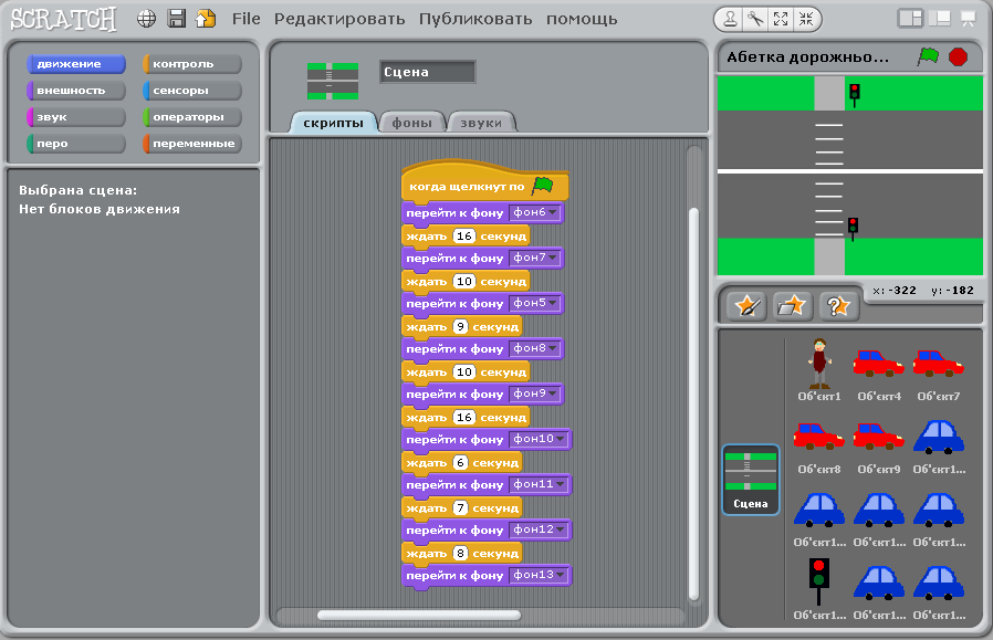 Абетка Дорожнього руху. Проект у середовищі Scratch