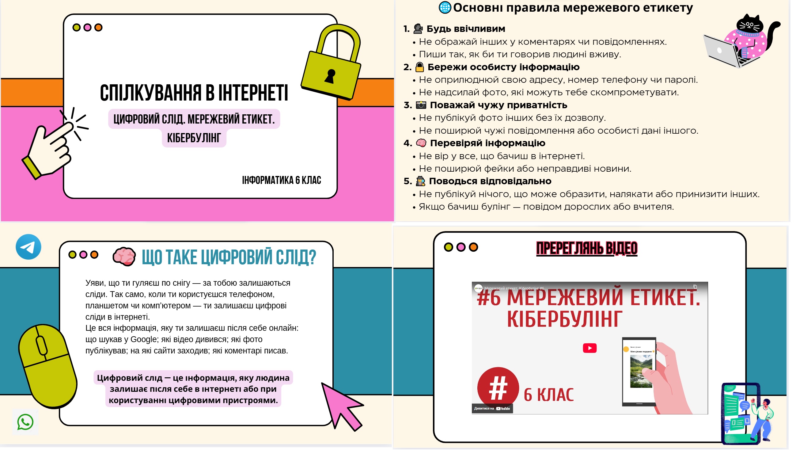 Цифровий слід. Мережевий етикет. Кібербулінг